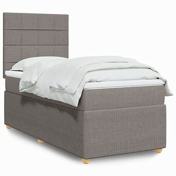 vidaXL Boxspringbett, Boxspringbett mit Matratze Taupe 90x190 cm Stoff günstig online kaufen