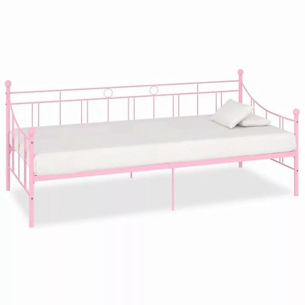 furnicato Bett Tagesbett-Rahmen Rosa Metall 90×200 cm günstig online kaufen