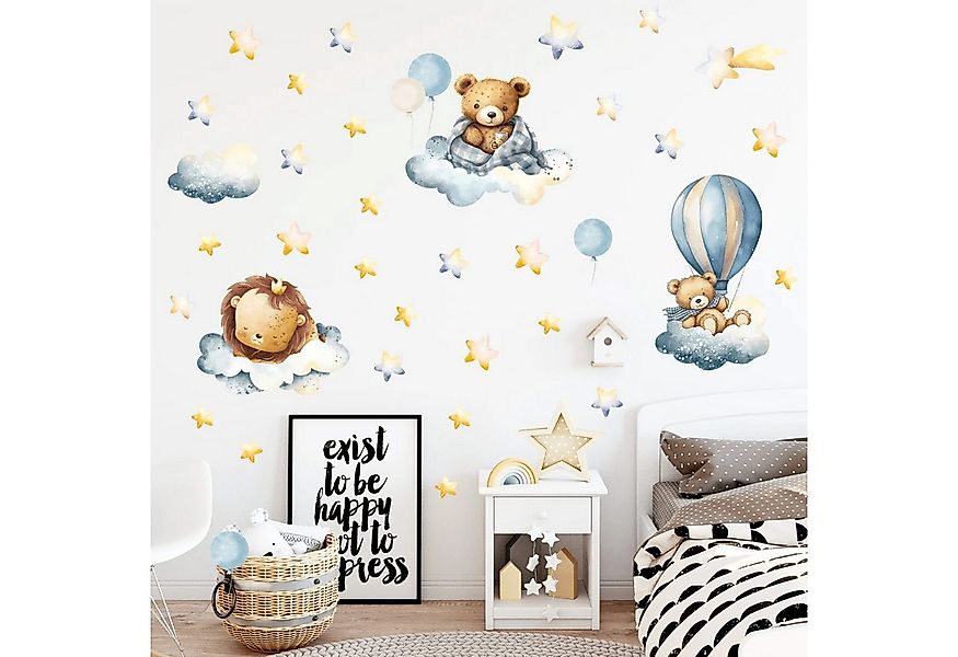 Montegoni Wandtattoo Kinder Wandsticker (Wandsticker mit Luftballon Löwe Bä günstig online kaufen