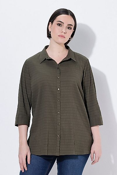 Ulla Popken Hemdbluse Bluse Bubble-Qualität Hemdkragen 3/4-Arm günstig online kaufen