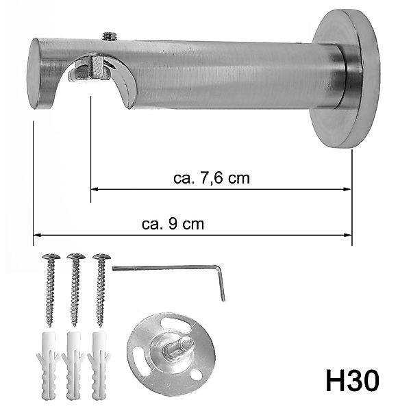 BASIT Gardinenstange Innenlauf Edelstahloptik 20mm mit günstig online kaufen