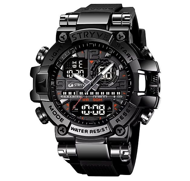 Tidy Quarzuhr Stryve Sportuhr Wasserdichte Digital-Analoge Militär Silikon günstig online kaufen