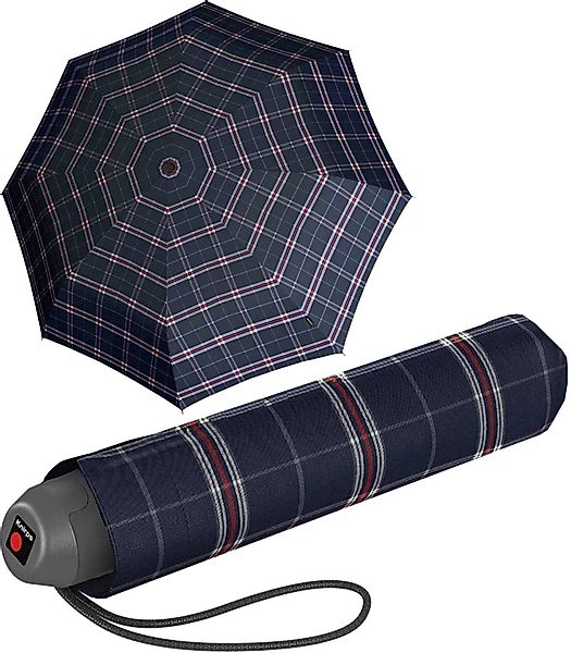 Knirps® Taschenregenschirm E.051 Check navy kleiner günstig online kaufen