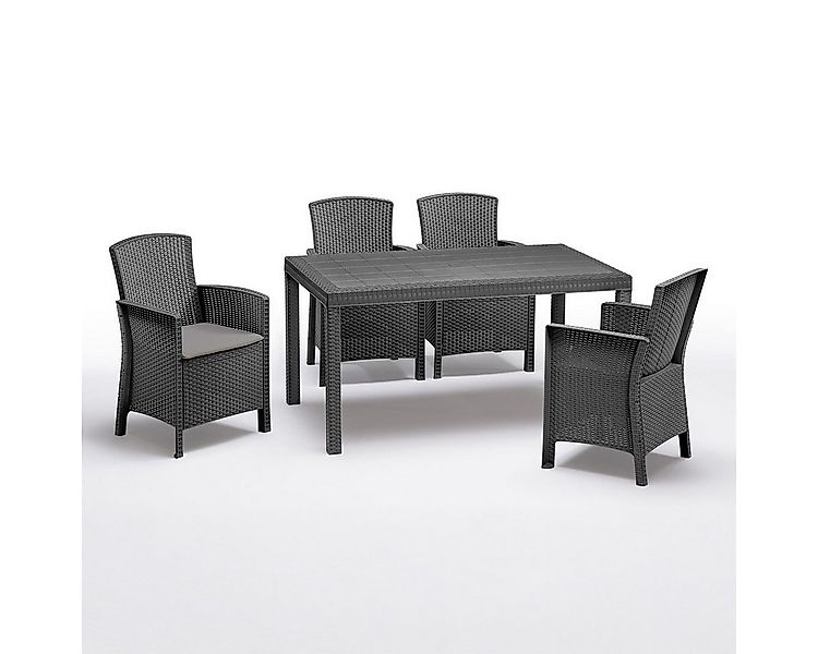 Bica Garten-Essgruppe Lido – 5-teilig, 4 Sessel & Esstisch, Rattanoptik, we günstig online kaufen