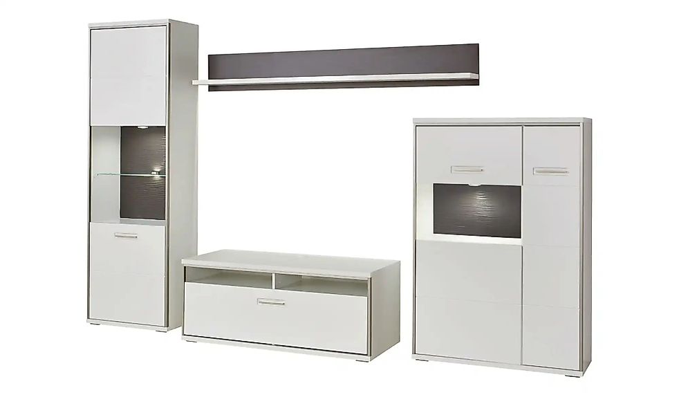 uno Wohnwand   Setto ¦ weiß ¦ Maße (cm): B: 282 H: 201 T: 51.0 Kommoden & S günstig online kaufen
