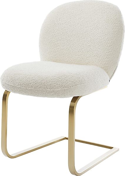 DELIFE Polsterstuhl Nube-Flex, Freischwinger flach Gold günstig online kaufen
