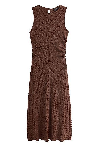 Next Maxikleid Ärmelloses strukturiertes Midikleid, Raffdetails (1-tlg) günstig online kaufen