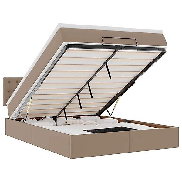 vidaXL Bett, Ottoman-Bett mit Matratze Cappuccino-Braun 140x190cm Kunstlede günstig online kaufen