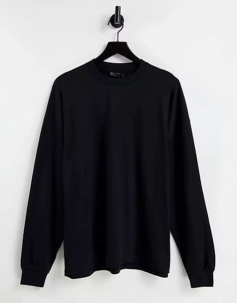 ASOS DESIGN – Langärmliges Oversize-T-Shirt-Schwarz günstig online kaufen