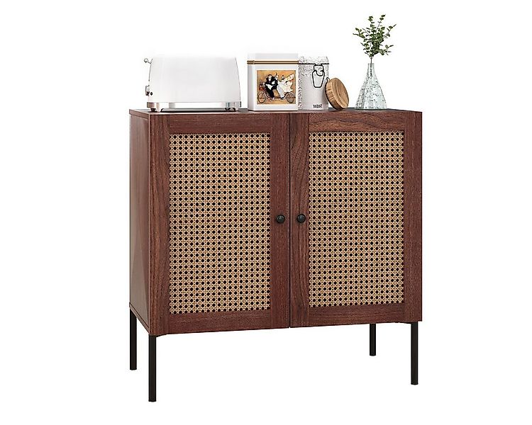 COSTWAY Küchenbuffet Sideboard mit 2 Rattantüren, Schrank mkit verstellbare günstig online kaufen