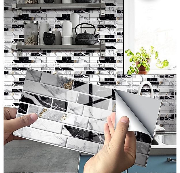 COOL-i ® Fliesenaufkleber Klebefliesen 12 Stück -20cm x 10cm, 3D Fliesenauf günstig online kaufen