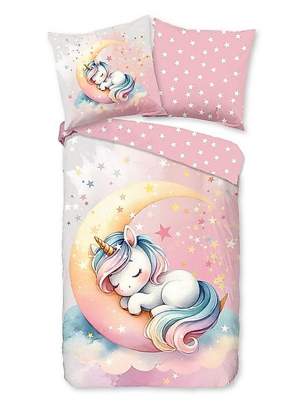 good morning Kinderbettwäsche 135x200cm Einhorn Molly, Renforcé, 2 teilig, günstig online kaufen