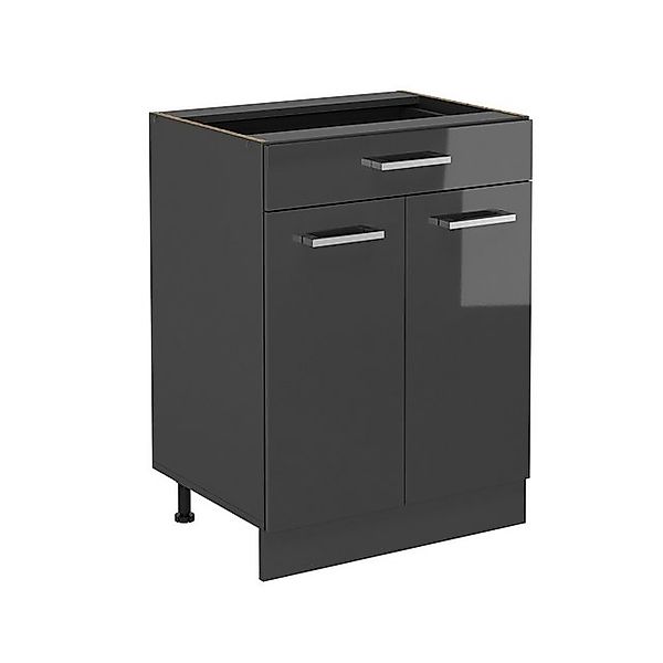 Vicco Unterschrank R-Line, Anthrazit Hochglanz/Anthrazit, 60 cm mit Schubla günstig online kaufen