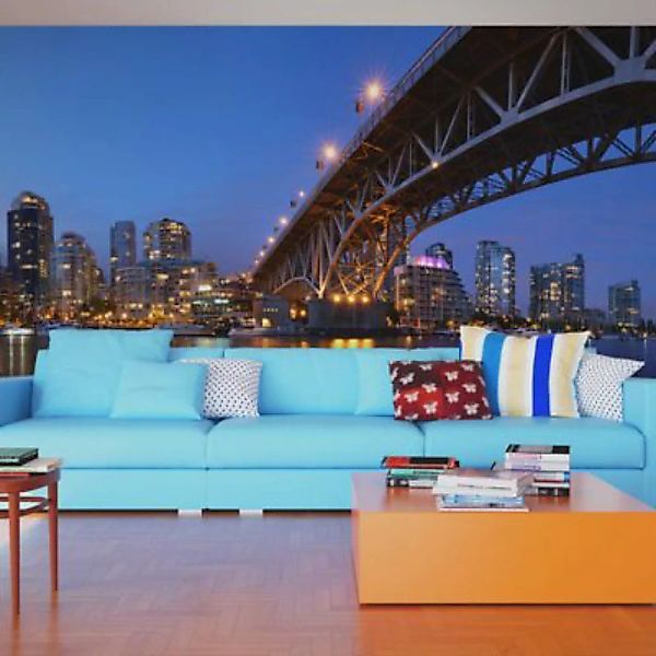 artgeist Fototapete Granville Bridge - Vancouver (Canada) mehrfarbig Gr. 55 günstig online kaufen