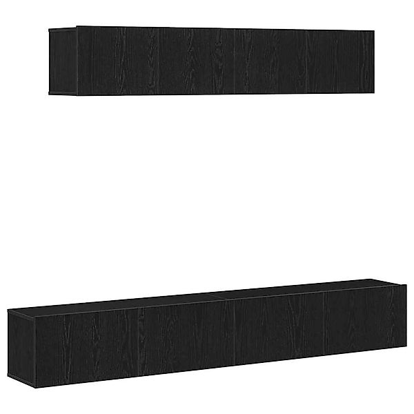 vidaXL TV-Schrank-Set 4-Tlg Schwarz Eichen-Optik 100 x 30 x 30 cm 3333057 günstig online kaufen