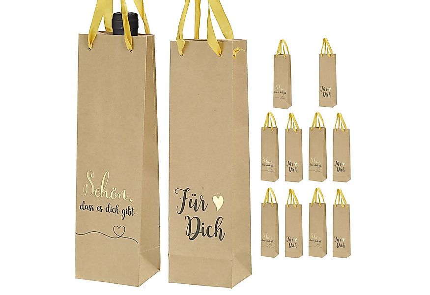 CEPEWA Weinflaschenhalter Flaschentüte 'Für Dich' 2 Motive 12er Set 8x35x8c günstig online kaufen