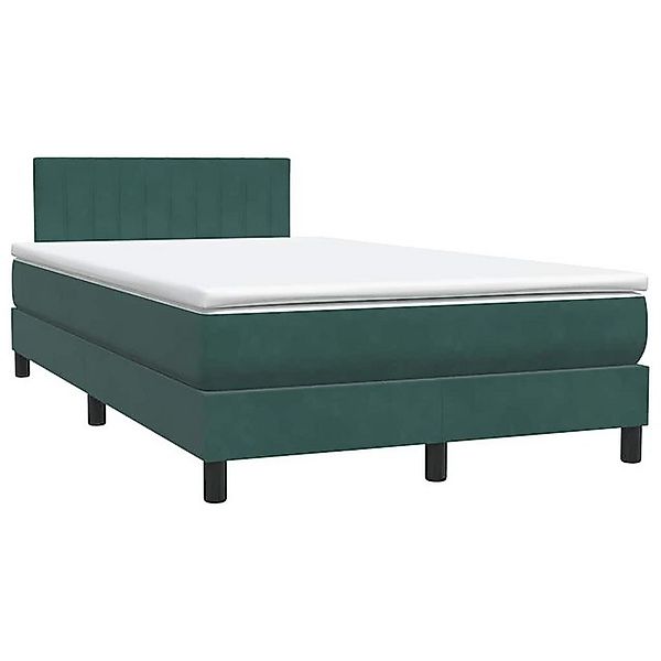 vidaXL Bett Boxspringbett mit Matratze Dunkelgrün 120x220 cm Samt günstig online kaufen