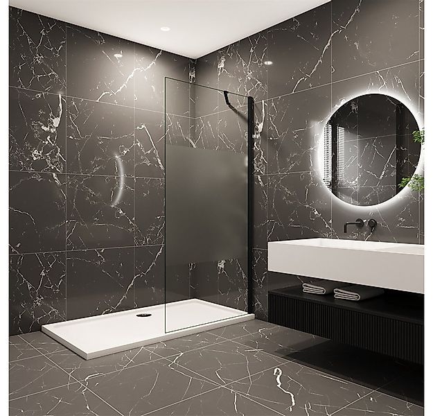 Duschparadies Duschwand 8mm Milchglas Streifen Glas walk in Dusche Duschtre günstig online kaufen