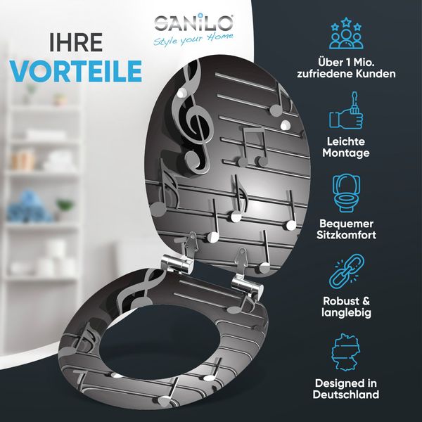 Sanilo WC Sitz mit Absenkautomatik Musical Notes, Hochwertiger und Stabiler günstig online kaufen