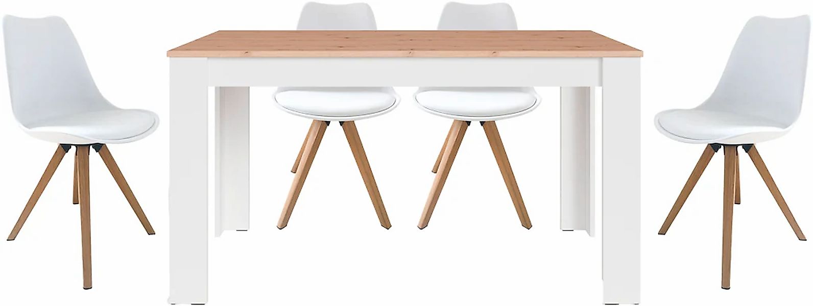 byLIVING Essgruppe "Kira" Set, 5 Stk. tlg. modernes Set mit 4 Stühlen in me günstig online kaufen