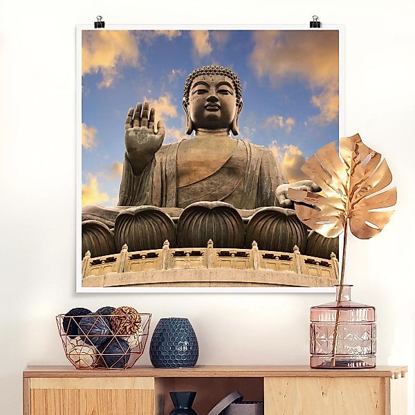 Poster - Quadrat Großer Buddha günstig online kaufen