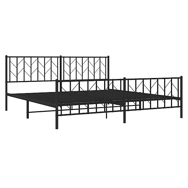 vidaXL Bettgestell mit Kopf- und Fußteil Metall Schwarz 193x203 cm 374461 günstig online kaufen