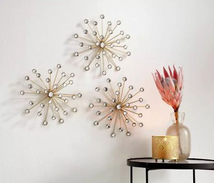 HOME Living Wanddeko Kristallblüte Leinwandbilder gold Gr. one size günstig online kaufen