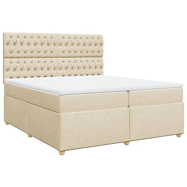 vidaXL Boxspringbett mit Matratze Creme 200x200 cm Stoff 3293699 günstig online kaufen