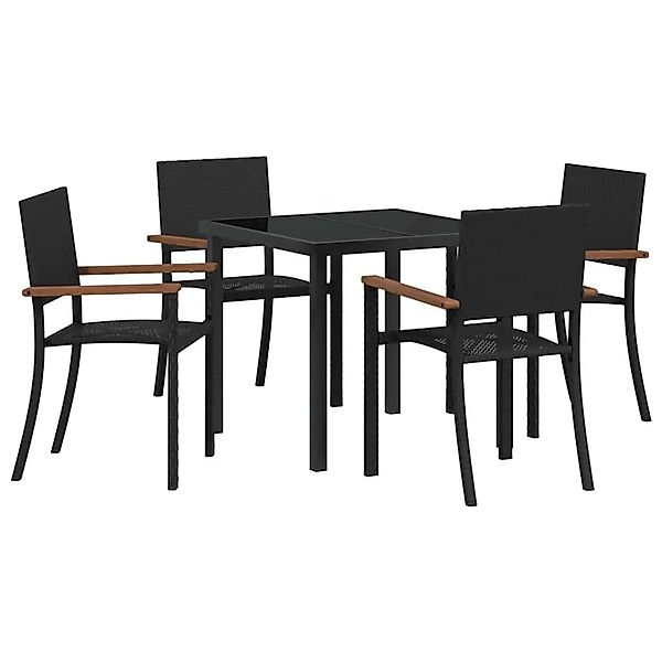 vidaXL Garten Essgruppe 5-Tlg Schwarz Poly Rattan 3379416 günstig online kaufen