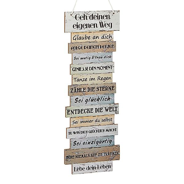 CEPEWA Wandbild Wandbild Attitude Plankenoptik Lebenseinstellungen günstig online kaufen