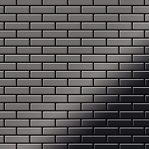 ALLOY Mosaik Fliese Massiv Metall Titan Hochglänzend Dunkelgrau 1,6mm Stark günstig online kaufen