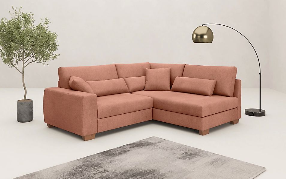 Mr. Couch Ecksofa "Hilla L-Form" Mit Federkern, wahlweise mit Bettfunktion günstig online kaufen