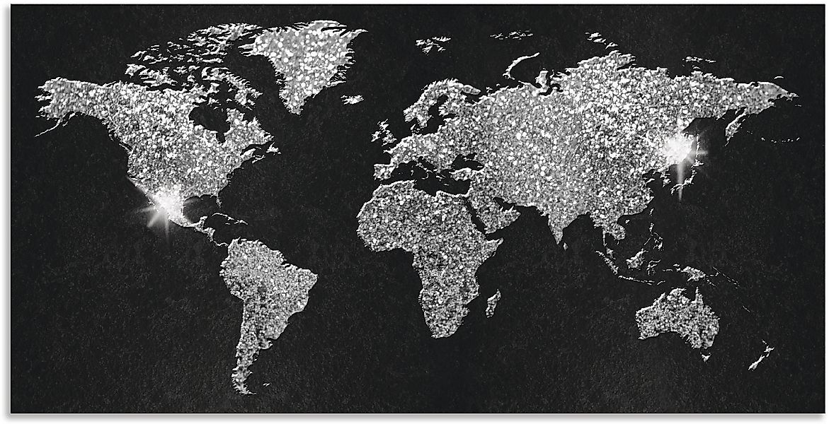 Artland Wandbild »Weltkarte Glitzer«, Land- & Weltkarten, (1 St.), als Alub günstig online kaufen