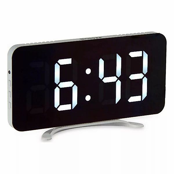 Digitale Desktop-uhr Spiegel Weiß Abs (15,7 X 7,7 X 1,5 Cm) günstig online kaufen