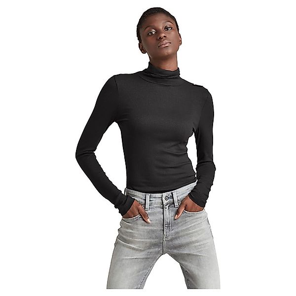 G-star Slim Rib Langarm-t-shirt M Dark Black günstig online kaufen