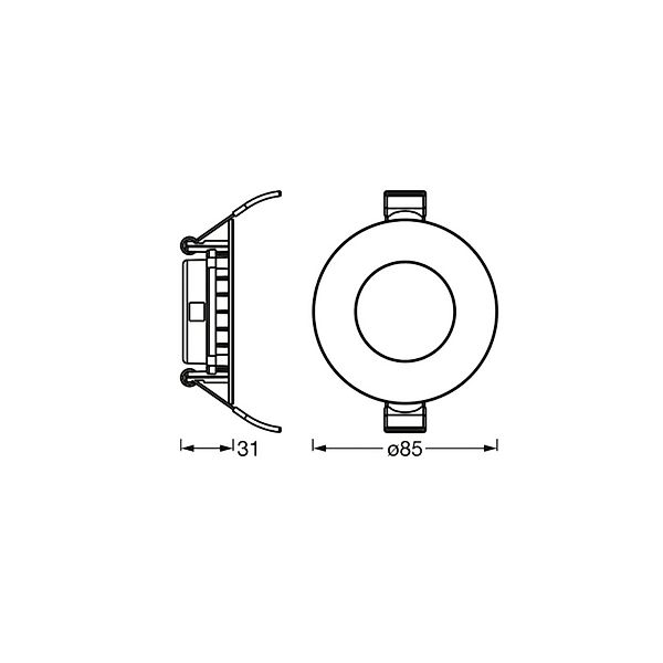 OSRAM LED-Deckeneinbauleuchte SLIM, Ø 9 cm, 6.500 K, weiß günstig online kaufen