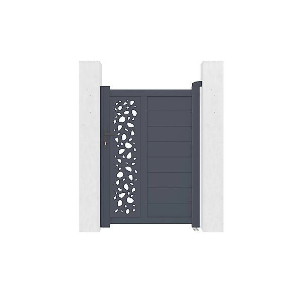 Casanoov Gartentür 1M Sunny H 140Cm & 2 Alu Pfosten H 166Cm Grau günstig online kaufen