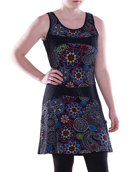 Vishes Midikleid Damen mittellanges Kleid Baumwolle Paisley Patchwork-Desig günstig online kaufen