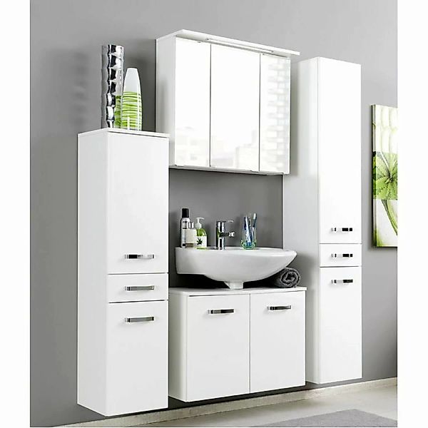 Badezimmermöbel Set PADUA-03 Hochglanz weiß, Waschplatz 70cm günstig online kaufen