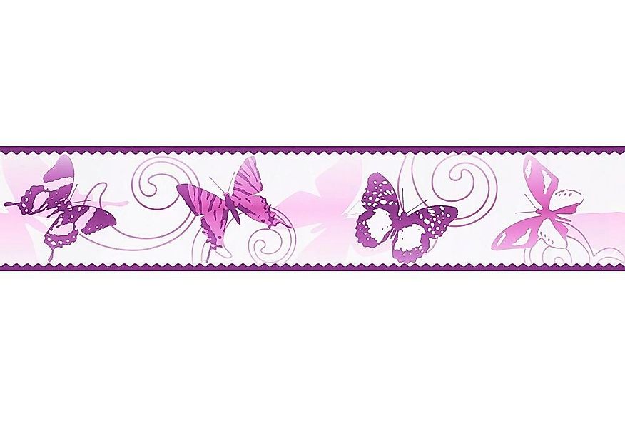 Bricoflor Lila Tapeten Bordüre mit Schmetterling Tapetenbordüre Selbstklebe günstig online kaufen