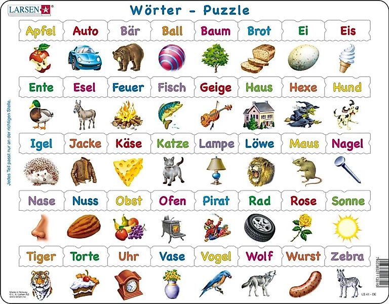 Larsen Puzzle Puzzle - Wörter, Puzzleteile günstig online kaufen