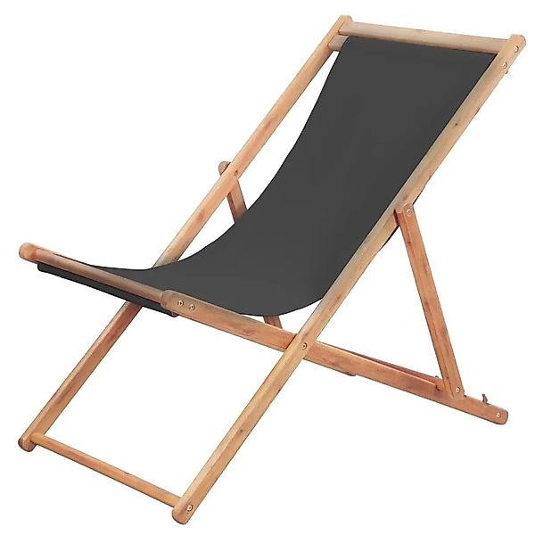 vidaXL Strandstuhl Klappbar Stoff und Massivholz Grau 44001 günstig online kaufen
