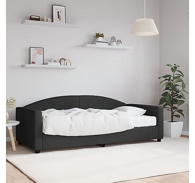 vidaXL Bett, Tagesbett mit Matratze Schwarz 90x190 cm Stoff günstig online kaufen