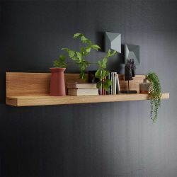 Wandboard aus Wildeiche Massivholz mit Rückwand günstig online kaufen