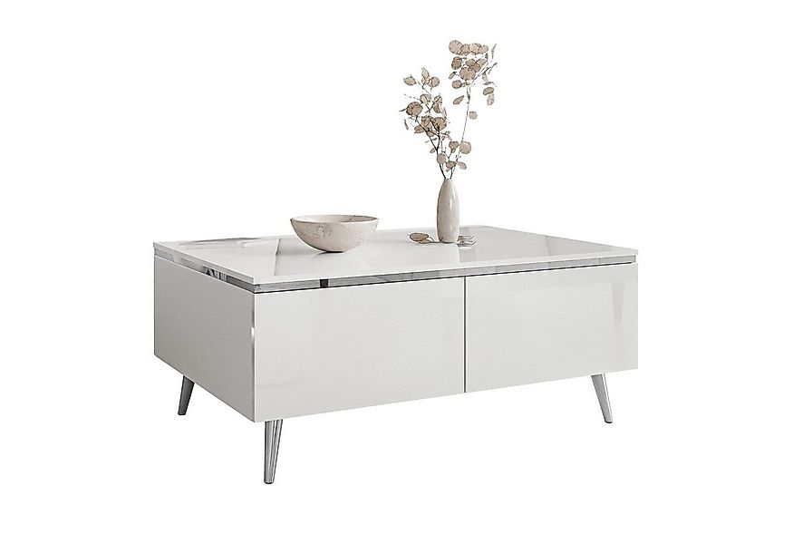 Lookway Couchtisch AURORA SILVER mit Stauraum (1x Tisch), Breite: 90 cm günstig online kaufen