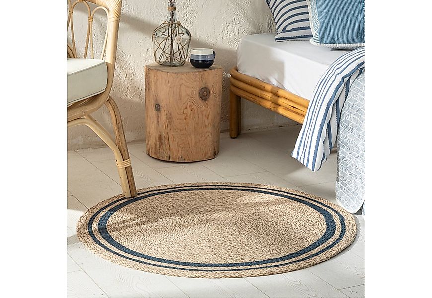 English Home Teppich ENGLISH HOME Jute Teppich Rund Boho und Ethno Look für günstig online kaufen