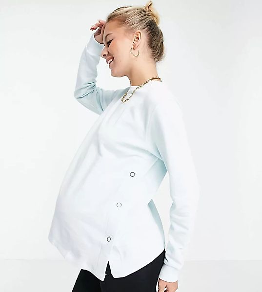 ASOS DESIGN Maternity – Still-Sweatshirt mit seitlichem Druckknopfdesign in günstig online kaufen