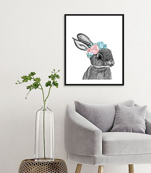 queence Bild "Albert", Hase-Hasen-Haustiere-Kunst-Ostern-Blumen, (1 St.), H günstig online kaufen