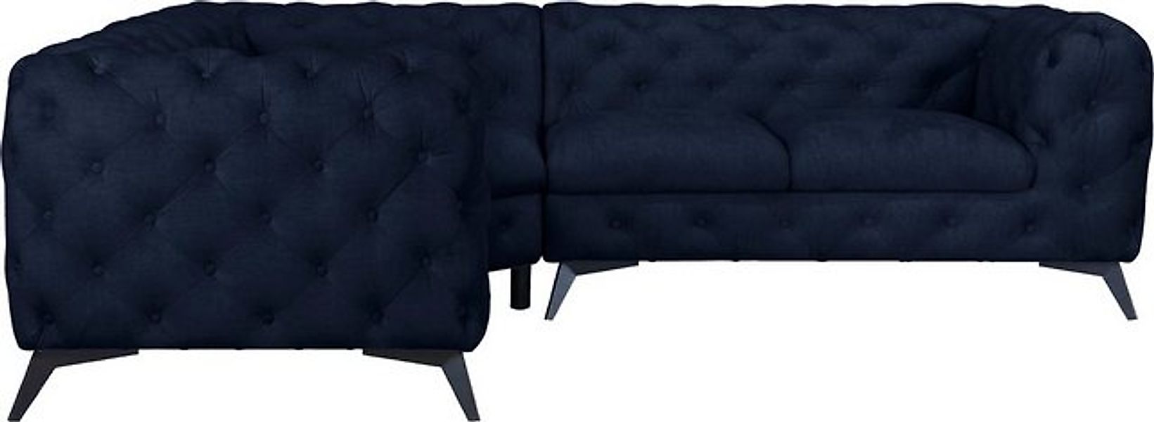 Leonique Chesterfield-Sofa "Ecksofa GLYNIS L-Form mit Wellenunterfederung, günstig online kaufen