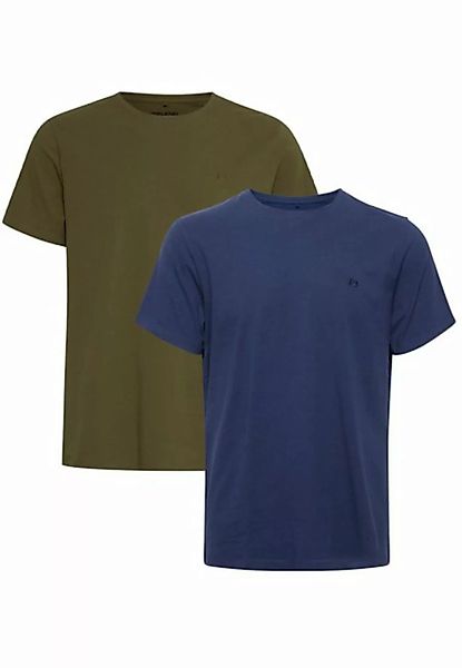 Blend T-Shirt Rundhals T-Shirt 2-er Stück Pack Basic Shirt 4817 in Grün-Bla günstig online kaufen